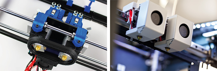 Technologie BCN3D IDEX Double extrusion indépendante VS double extrusion conventionnelle