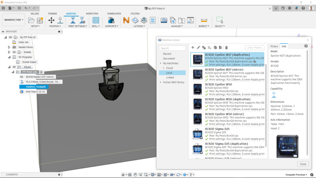 Software de diseño 3D IDEX