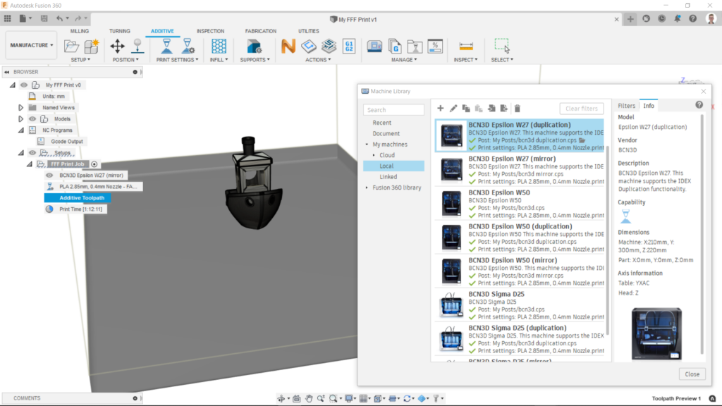 3D design software IDEX