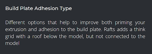 Build Plate Adhesion type