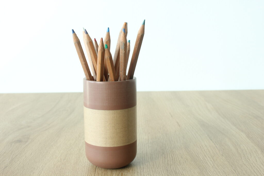 Wood filament 3D printer pencil holder 